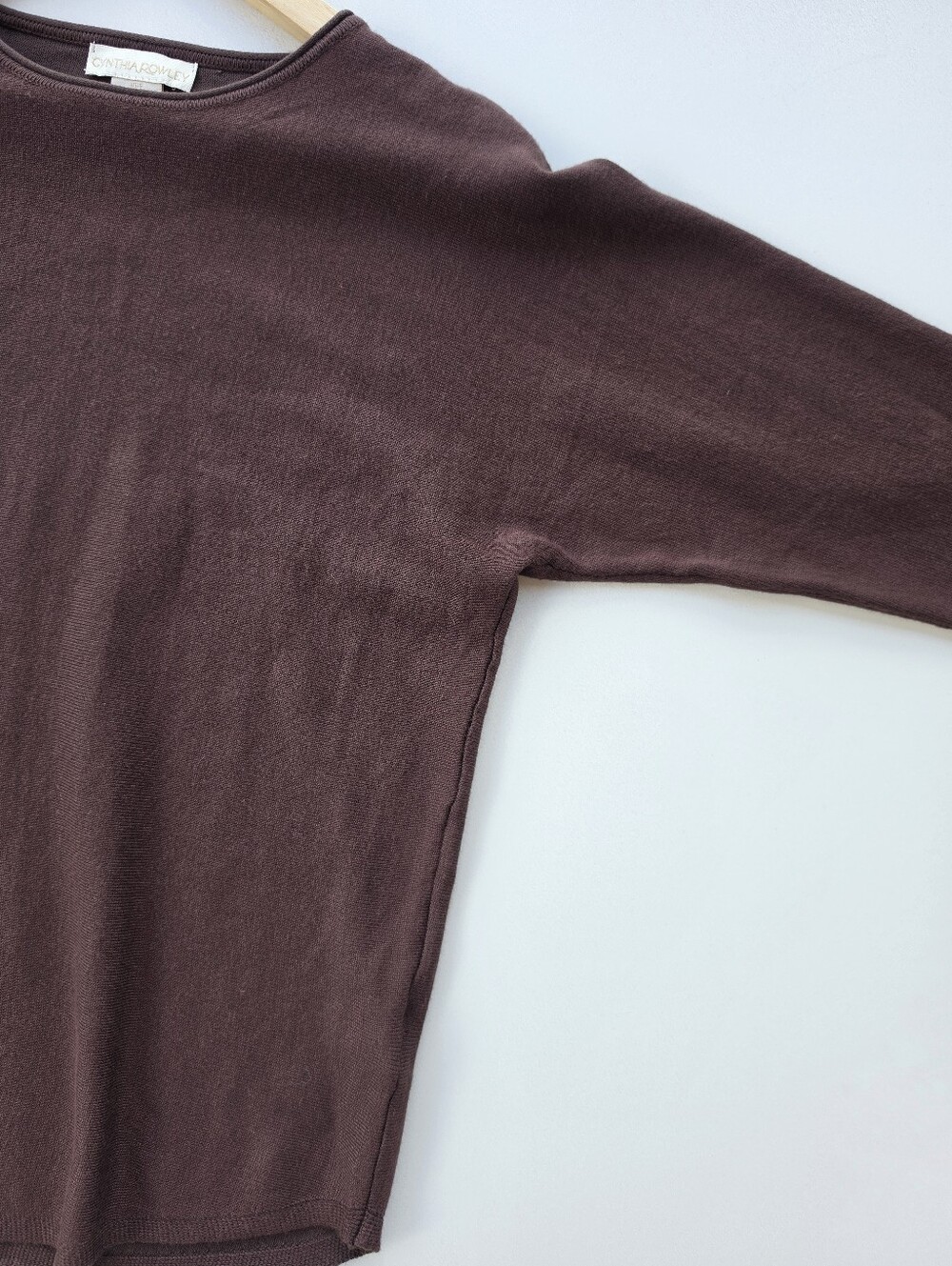 Cynthia Rowley Chocolate Brown Batwing Sleeve Knit Top - Picture 3 of 5